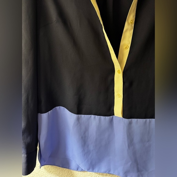 Talbots Color block Long Sleeve Blouse - Picture 4 of 5